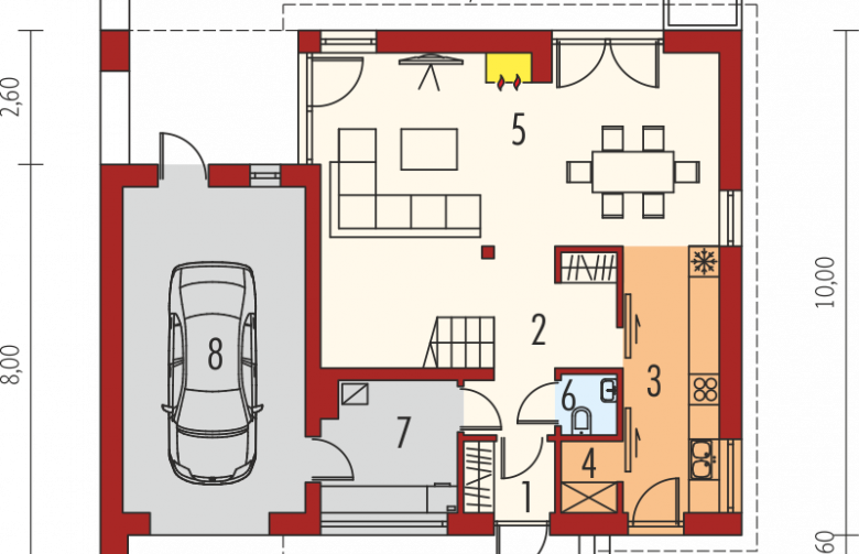 Projekt domu nowoczesnego E14 II G1 MULTI-COMFORT - parter