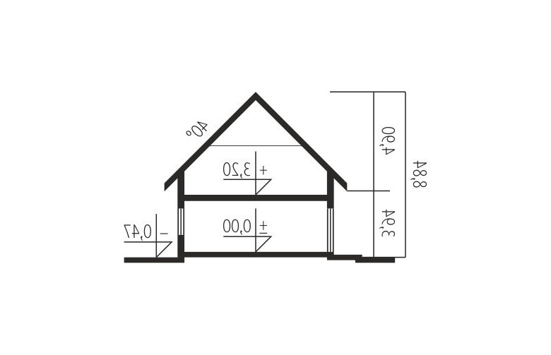 Projekt domu nowoczesnego E14 II G1 MULTI-COMFORT - przekrój 1