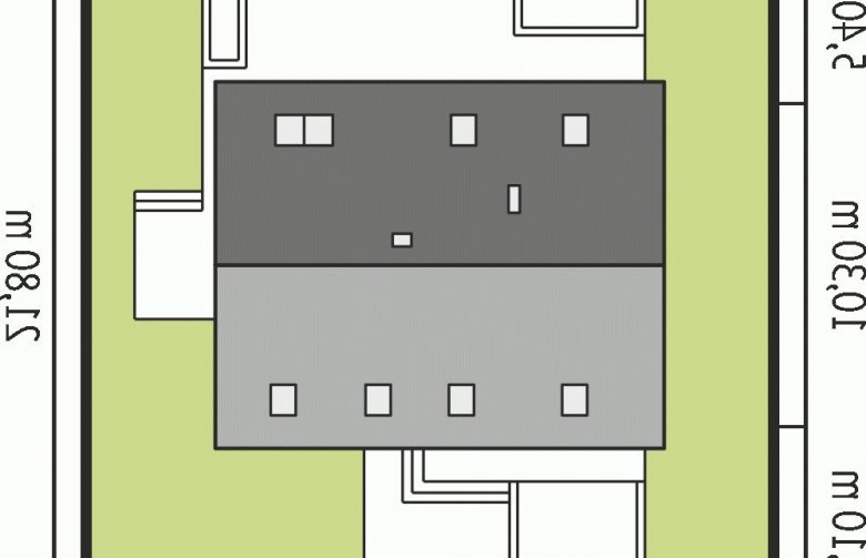 Projekt domu nowoczesnego E4 G1  (wersja A) MULTI-COMFORT - Usytuowanie - wersja lustrzana