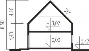 Przekrój projektu E4 G1  (wersja A) MULTI-COMFORT