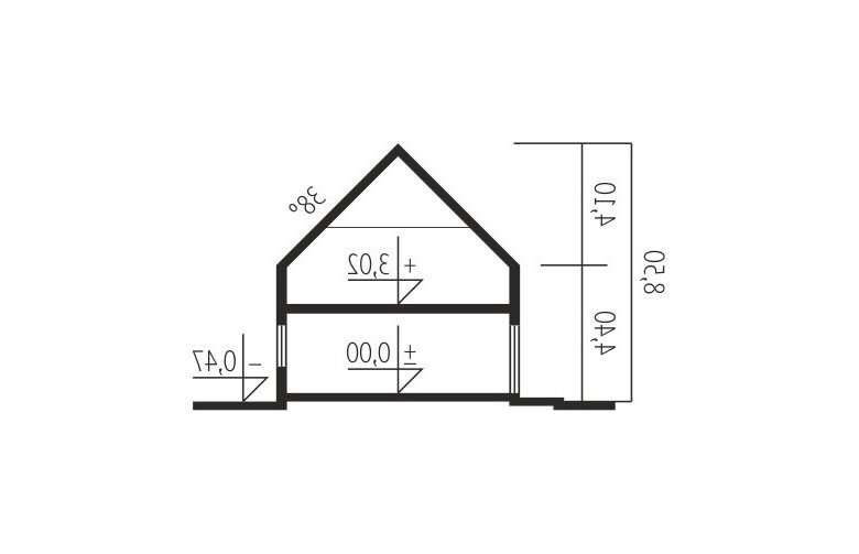 Projekt domu nowoczesnego E4 G1  (wersja A) MULTI-COMFORT - przekrój 1