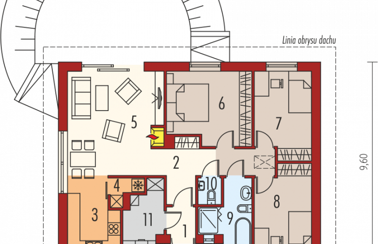 Projekt domu parterowego Erin IV - parter