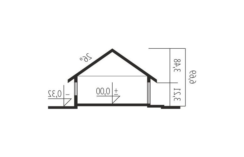 Projekt domu jednorodzinnego Eris G2 (wersja C) MULTI-COMFORT - przekrój 1