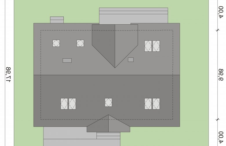 Projekt domu z poddaszem Heweliusz 2 PS - Usytuowanie - wersja lustrzana