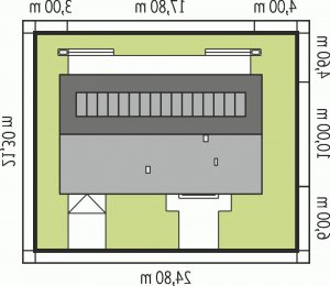 Usytuowanie budynku Eryk G1 MULTI-COMFORT w wersji lustrzanej