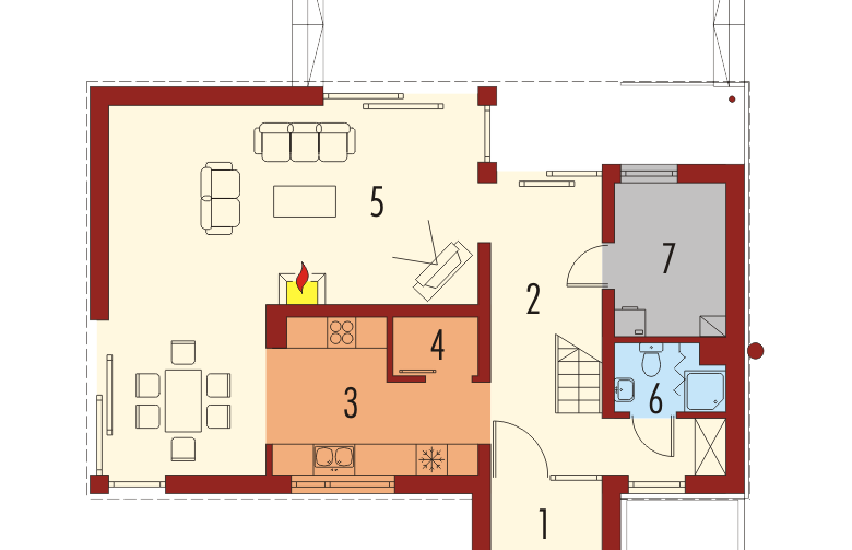 Projekt domu nowoczesnego EX 1 soft - parter