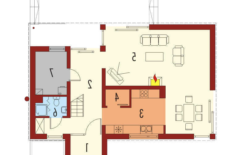 Projekt domu nowoczesnego EX 1 soft - parter