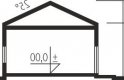 Projekt domu nowoczesnego EX 11 G2 (wersja B) soft - przekrój 1