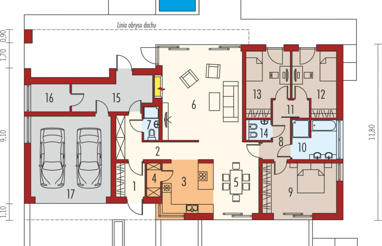 Projekt domu nowoczesnego EX 11 G2 (wersja C) soft - parter