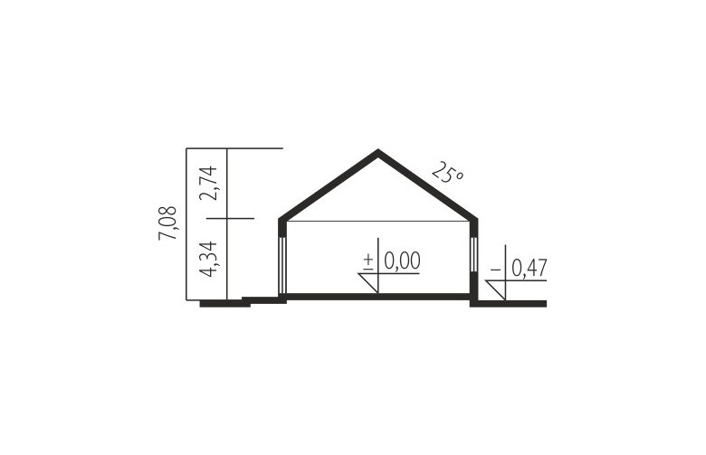 Projekt domu nowoczesnego EX 11 G2 (wersja D) MULTI-COMFORT - przekrój 1