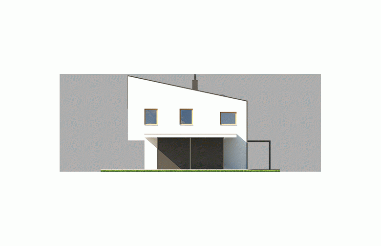 Projekt domu z poddaszem EX 12 (z wiatą) - elewacja 2