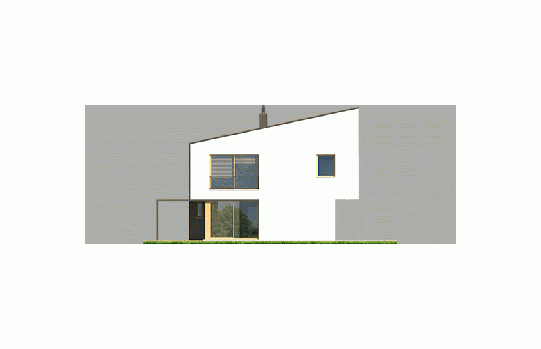 Projekt domu z poddaszem EX 12 (z wiatą) - elewacja 4