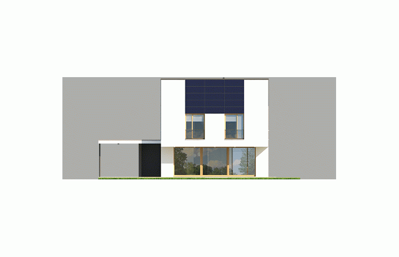 Projekt domu z poddaszem EX 12 (z wiatą) - elewacja 3