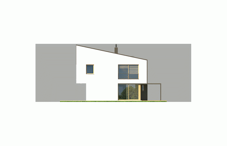 Projekt domu z poddaszem EX 12 (z wiatą) - elewacja 4