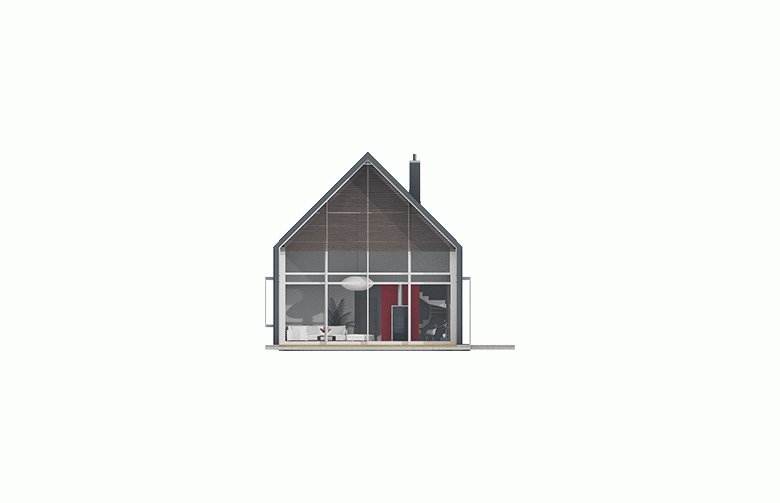 Projekt domu z poddaszem EX 13 soft - elewacja 3