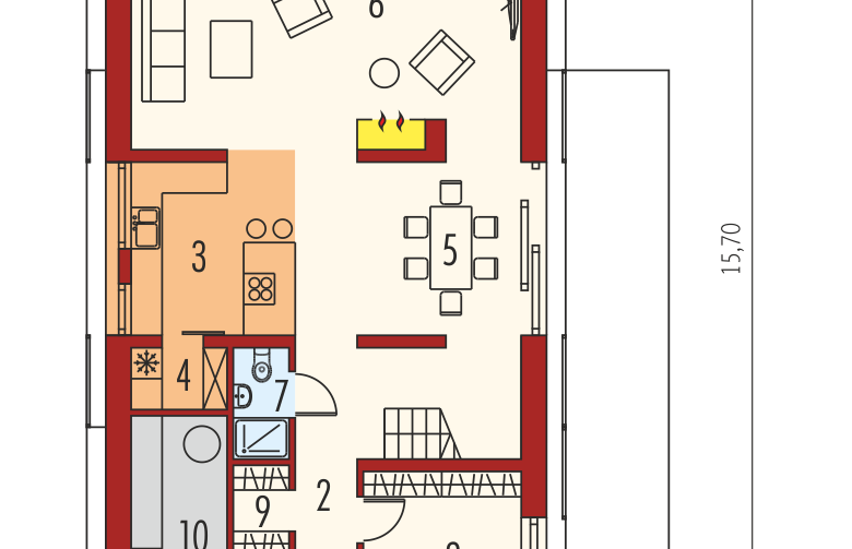 Projekt domu nowoczesnego EX 14 soft - parter