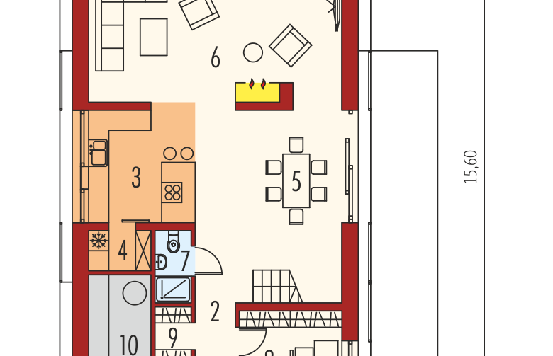 Projekt domu nowoczesnego EX 15 II soft - parter