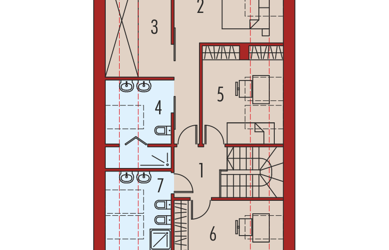 Projekt domu nowoczesnego EX 15 II soft - poddasze