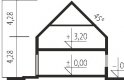 Projekt domu nowoczesnego EX 15 II soft - przekrój 1