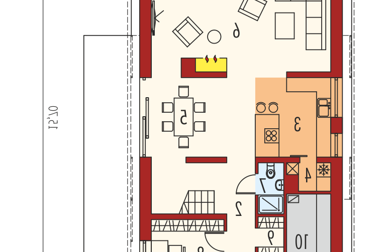 Projekt domu jednorodzinnego EX 15 soft - parter