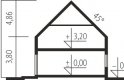 Projekt domu jednorodzinnego EX 15 soft - przekrój 1