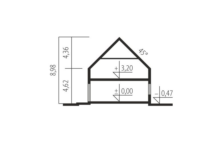 Projekt domu nowoczesnego EX 16 G1 MULTI-COMFORT - przekrój 1