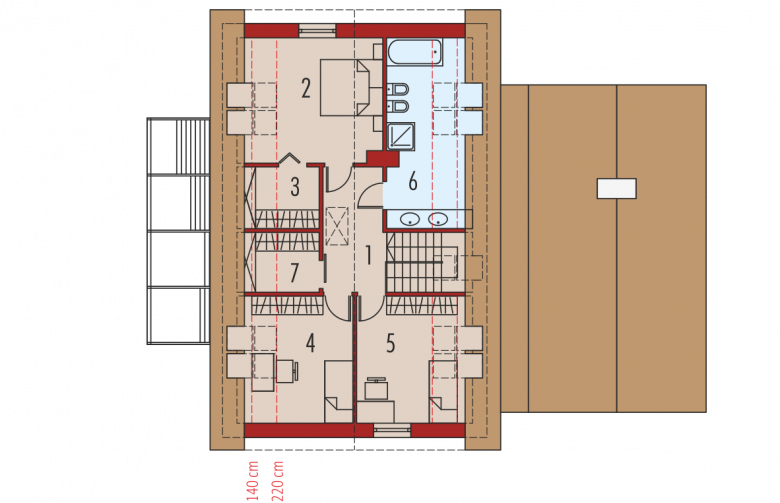 Projekt domu tradycyjnego EX 16 II G1 - poddasze