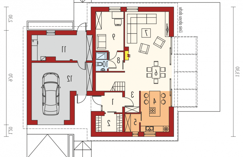 Projekt domu tradycyjnego EX 16 II G1 - parter