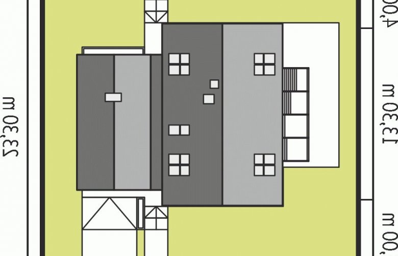 Projekt domu tradycyjnego EX 16 II G1 - Usytuowanie - wersja lustrzana