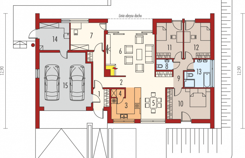 Projekt domu nowoczesnego EX 8 G2 (wersja B) soft - parter