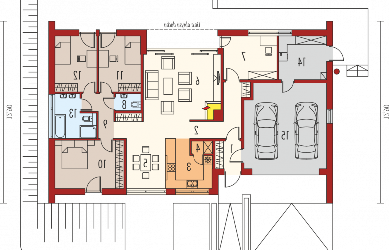 Projekt domu nowoczesnego EX 8 G2 (wersja B) soft - parter