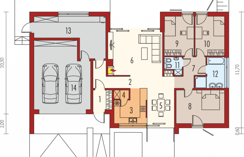 Projekt domu nowoczesnego EX 8 G2 (wersja C) soft - parter