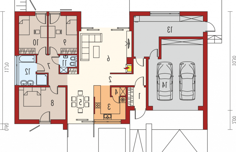 Projekt domu nowoczesnego EX 8 G2 (wersja C) soft - parter