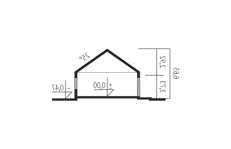 Projekt domu energooszczędnego EX 8 II G2 (wersja D) Energo Plus - przekrój 1