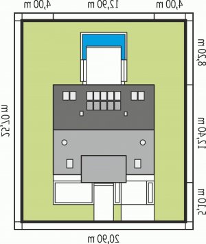 Usytuowanie budynku EX 9 G1 (wersja A) soft w wersji lustrzanej