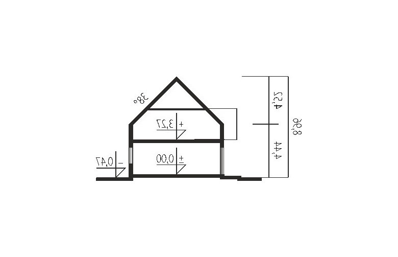 Projekt domu energooszczędnego EX 9 G1 (wersja A) soft - przekrój 1