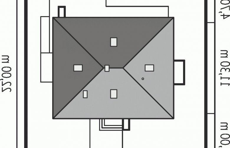 Projekt domu jednorodzinnego Flo - Usytuowanie - wersja lustrzana