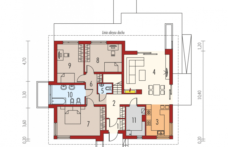 Projekt domu jednorodzinnego Flo II MULTI-COMFORT - parter