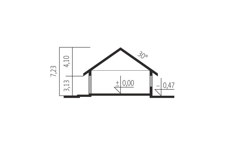 Projekt domu jednorodzinnego Flo II MULTI-COMFORT - przekrój 1