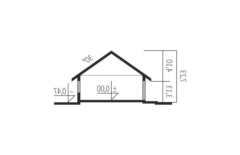 Projekt domu jednorodzinnego Flo II MULTI-COMFORT - przekrój 1