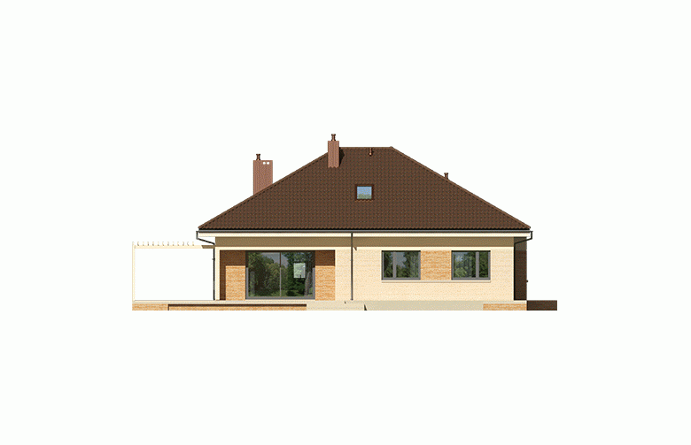 Projekt domu jednorodzinnego Flo III - elewacja 3