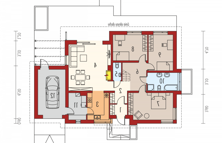 Projekt domu tradycyjnego Flo III G1 - parter