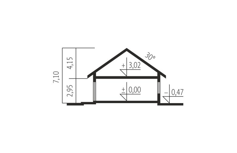 Projekt domu jednorodzinnego Gabriel G1 MULTI-COMFORT - przekrój 1