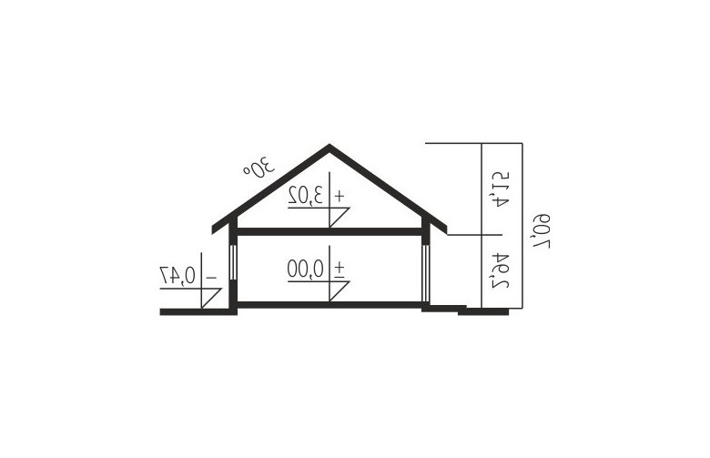 Projekt domu jednorodzinnego Gabriel II G1 ENERGO - przekrój 1