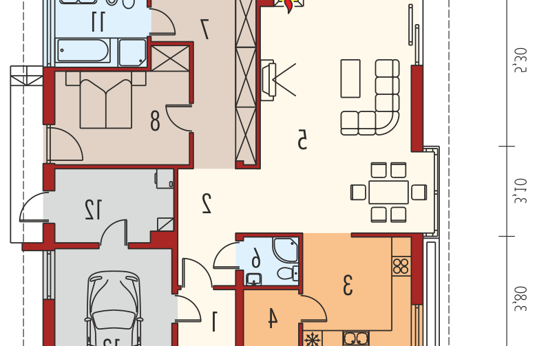 Projekt domu jednorodzinnego Glen II G1 MULTI-COMFORT - parter