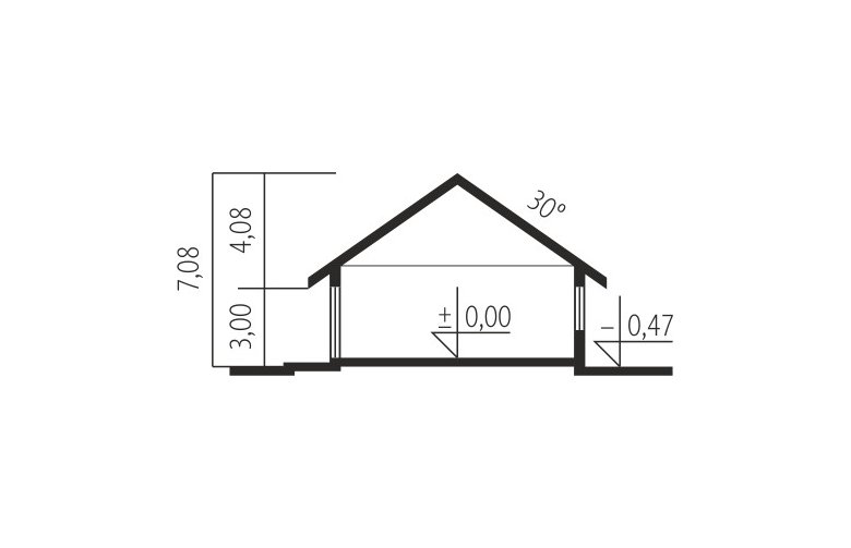 Projekt domu jednorodzinnego Glen II G1 MULTI-COMFORT - przekrój 1