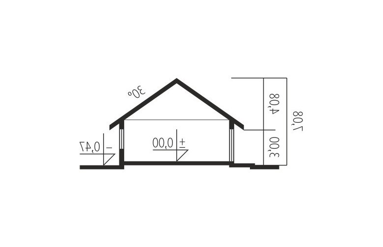 Projekt domu jednorodzinnego Glen II G1 MULTI-COMFORT - przekrój 1