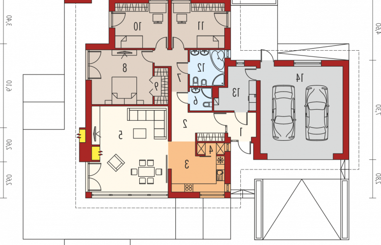 Projekt domu jednorodzinnego India G2 (wersja B) MULTI-COMFORT - parter