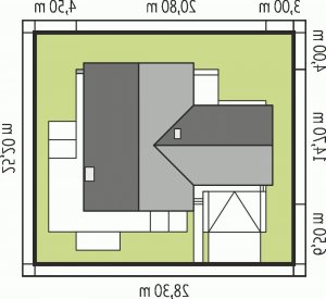 Usytuowanie budynku India G2 (wersja B) MULTI-COMFORT w wersji lustrzanej