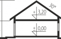 Projekt domu jednorodzinnego Klementynka II G1 - przekrój 1